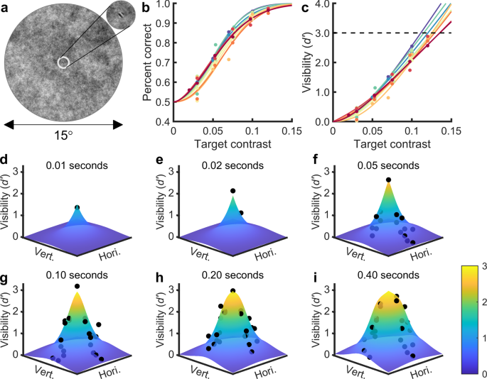 Fig. 1: Stimulus image and results of the detection task.