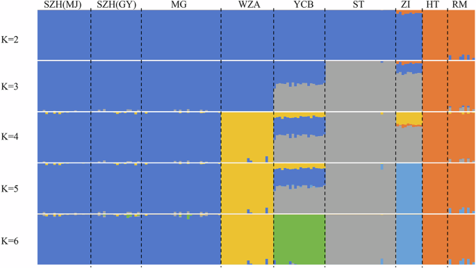 Fig. 2: Genome-wide population structure analysis of 167 modern domesticated geese.