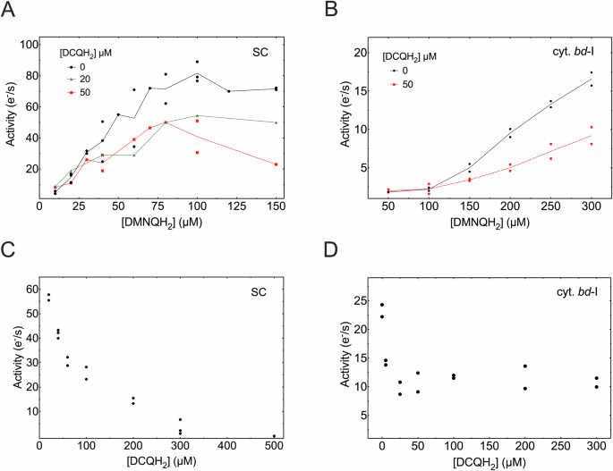Fig. 2: Supercomplex and cytochrome bd-I activities.
