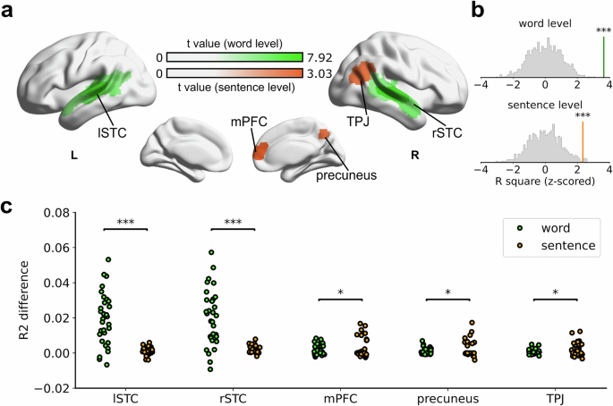 Fig. 3: Brain responses associated with predictive representations.