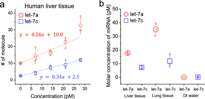 Fig. 4: Quantification of endogenous miRNAs using Q-FISH.