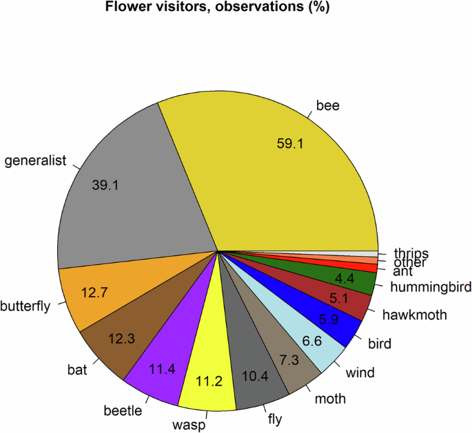 Fig. 1: Flower visitation in the Amazonian tree flora.