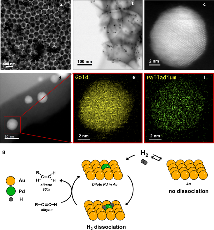 Fig. 1: The Pd0.04Au0.96 nanoparticles are embedded in porous SiO2.