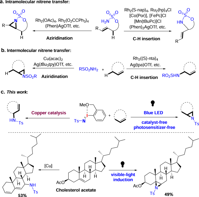 Fig. 1: Chemo- and site-selective nitrene transfer.