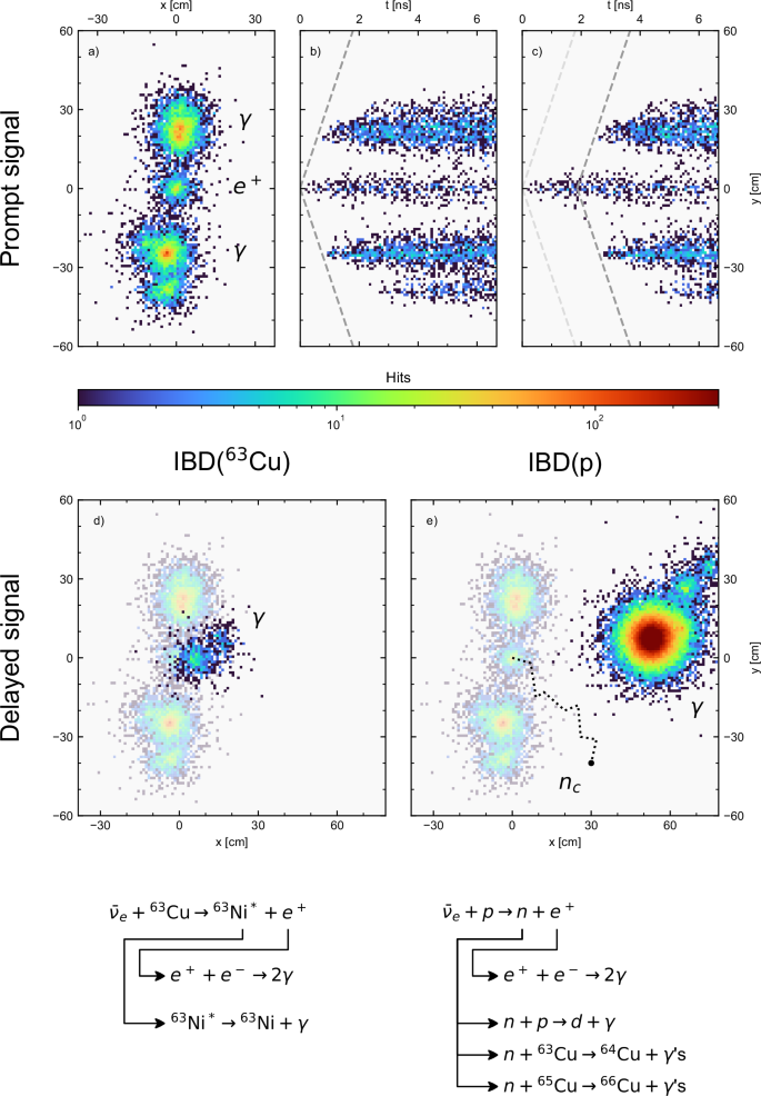 Fig. 3: Simulated inverse beta decay (IBD) events in a LiquidO detector doped with copper.