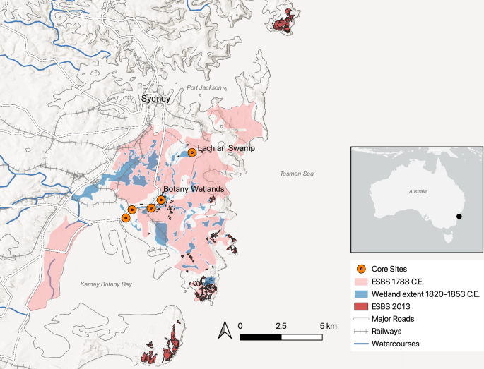 Fig. 1: Map of Eastern Sydney, Australia.