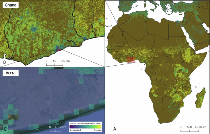Fig. 1: The Global Gridded Relative Deprivation Index (GRDI).