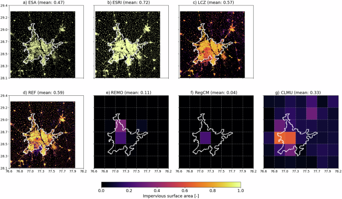 Fig. 8: Illustration of the impervious surface area for Delhi (India).