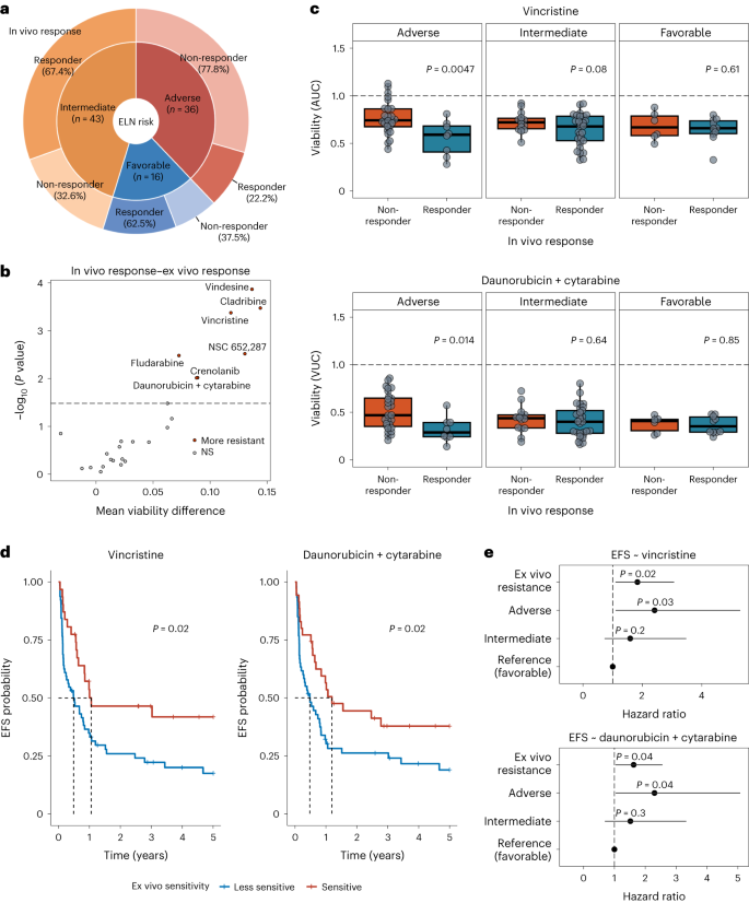 Fig. 4: Validation of the association between ex vivo and in vivo drug responses in a cohort of individuals with AML.