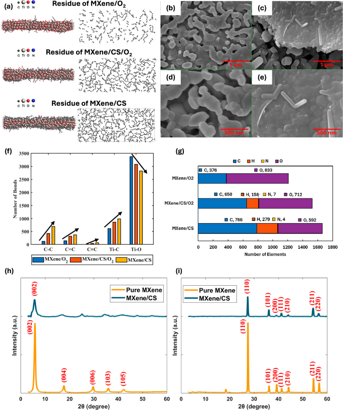 Fig. 4: Condensed-phase interactions of MXene/CS nanosheets.