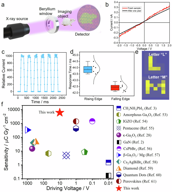 Fig. 5: X-ray imaging output of Ga2O3 detectors.