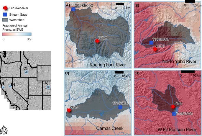 Fig. 1: Map of study watersheds.