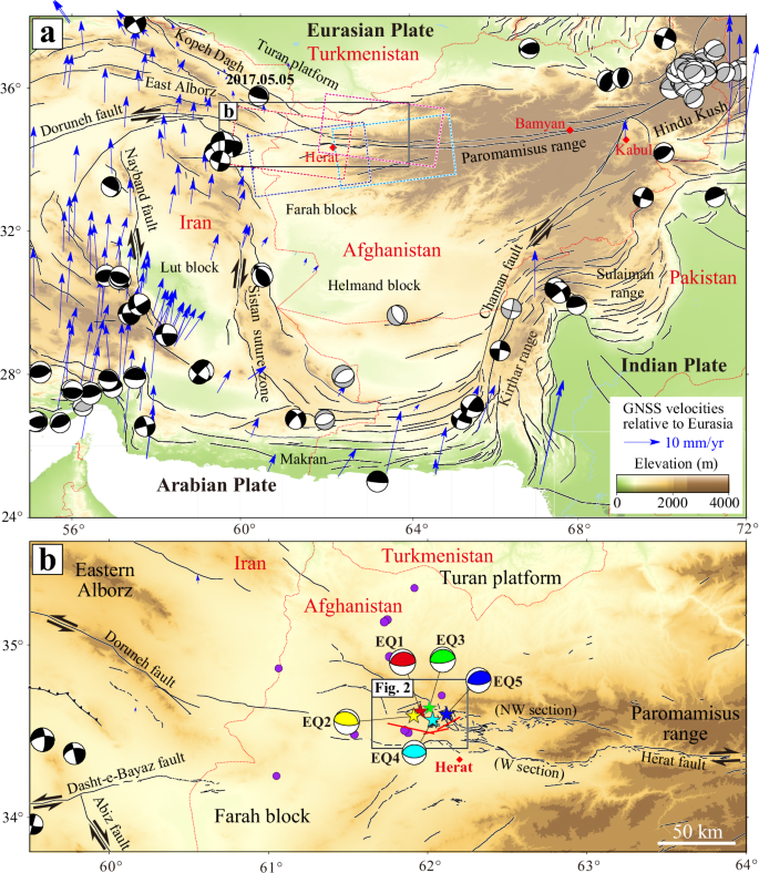 Variable fault geometry controls the cascading 2023 Herat, Afghanistan ...