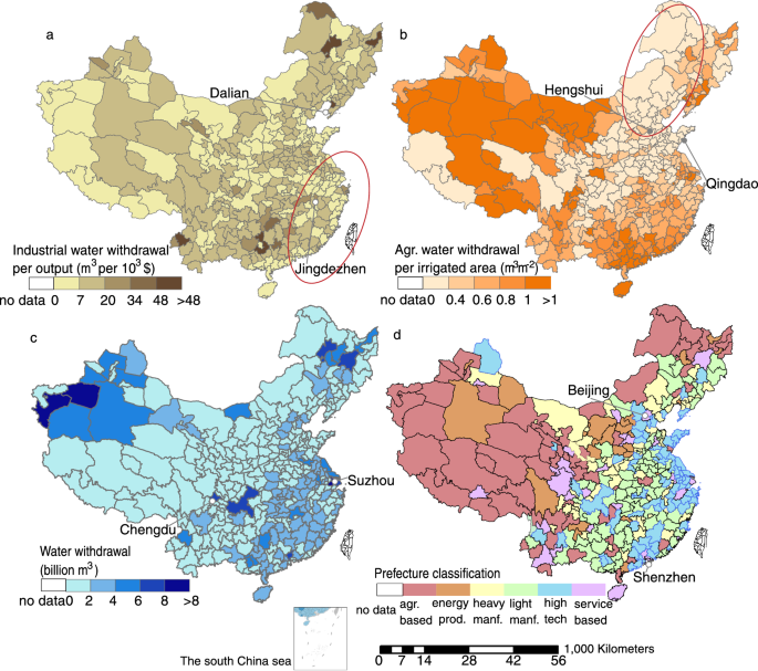 Fig. 1: Prefectures and their water withdrawal situation.