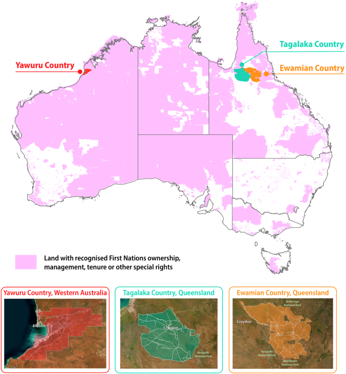 Fig. 2: First Nations land tenure and management in Australia and partnership studies where exploration of the System of Environmental Economic Accounting has commenced.