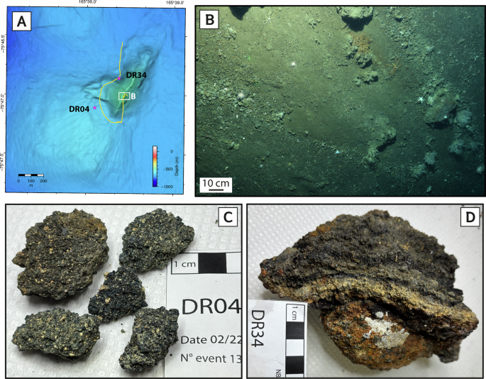Fig. 3: Characteristics of a young explosive seamount.
