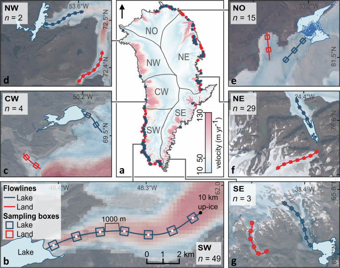 Fig. 3: Glacier locations and examples.