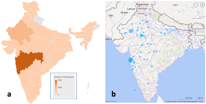 Fig. 3: Geographic location of the participants.