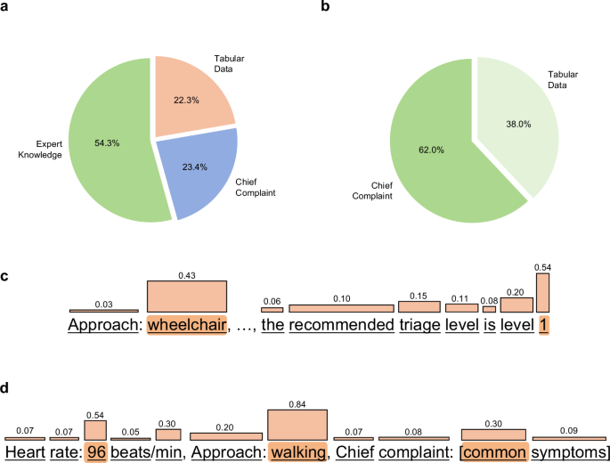 Fig. 5: Attention analysis of two different triage cases.
