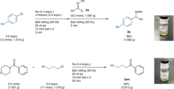 Fig. 4: Scale-up reactions.