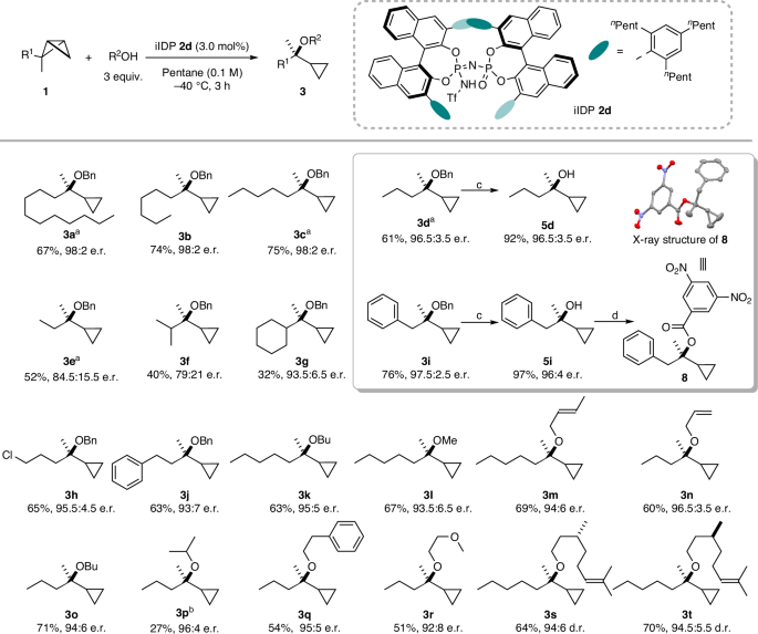 Fig. 3: Scope of the catalytic asymmetric BCB activation.