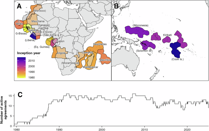 Fig. 1: Extent of EU fishing access agreements.