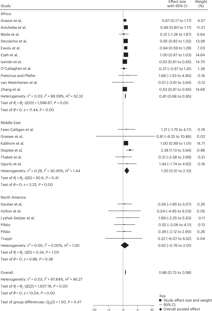 Fig. 7: Subgroup meta-analysis by region.
