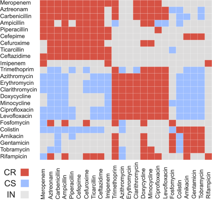Fig. 2: Collateral sensitivity plot for P. aeruginosa chronic infections.