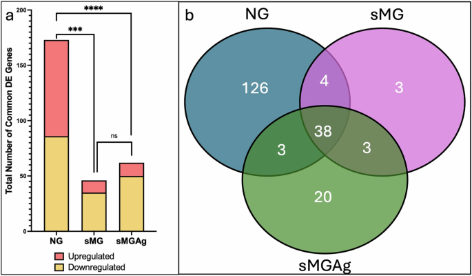 Fig. 4: Overlap and distribution of differentially expressed genes (DEGs) across evolved conditions.