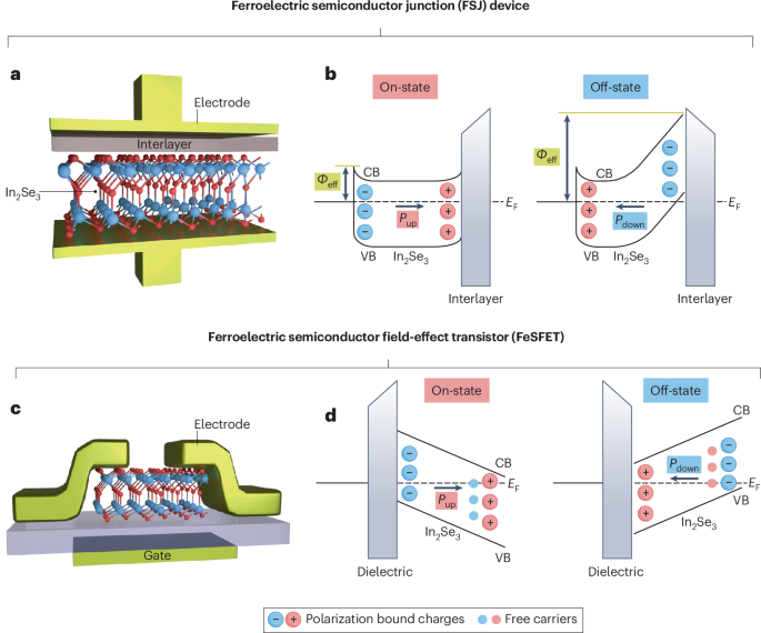 Fig. 4: Non-volatile ferroelectric memory devices based on In2Se3.