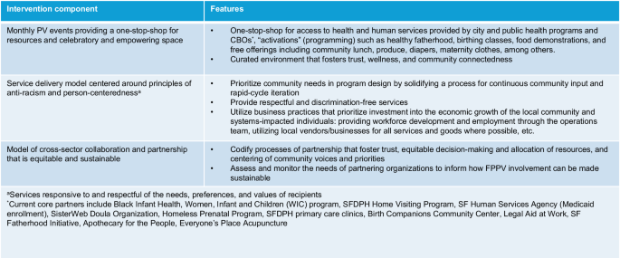 Fig. 2: Pregnancy Village model components and features.