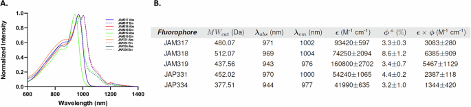 Fig. 3: Photophysical characterization of QuCy dyes.