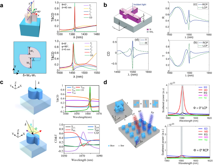 Fig. 13: Typical 2D chiral BIC metasurfaces.
