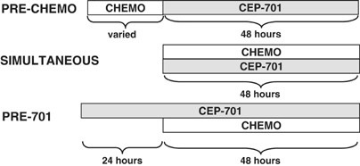 Combinations of the FLT3 inhibitor CEP-701 and chemotherapy synergistically  kill infant and childhood MLL-rearranged ALL cells in a sequence-dependent  manner | Leukemia