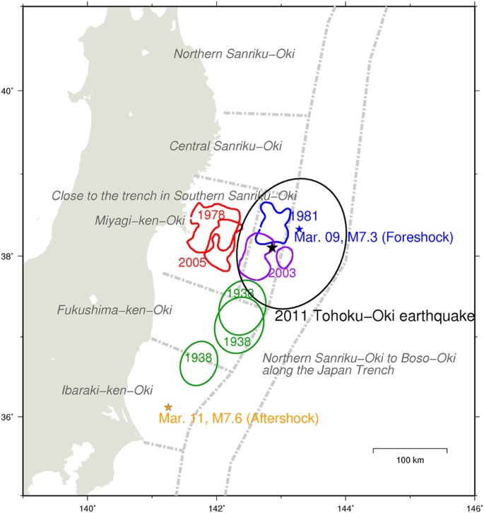 tohoku earthquake map