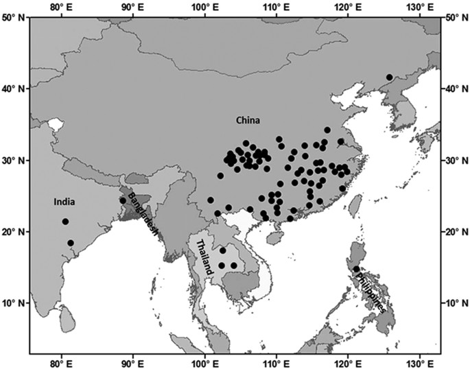 Figure 1: Locations of rice trial sites included in the study.