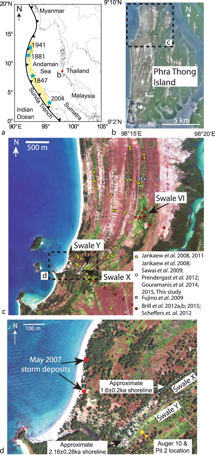 High Frequency Coastal Overwash Deposits From Phra Thong Island Thailand Scientific Reports