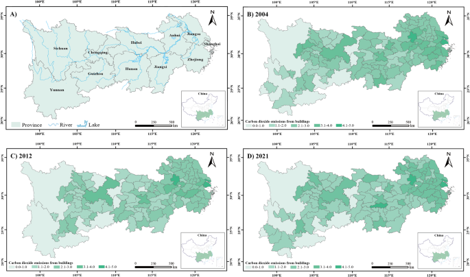 Fig. 2: Carbon emissions of construction enterprises in the Yangtze River Economic Belt provinces.
