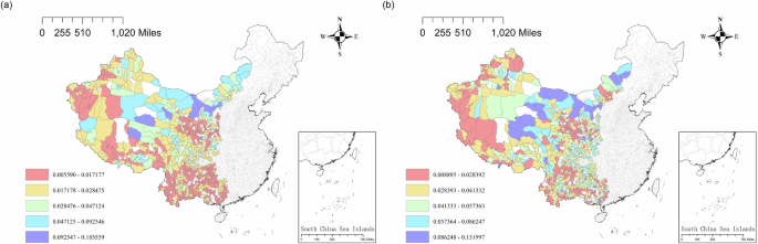 Fig. 4: Spatial classification of social welfare in western counties using the natural breaks method.