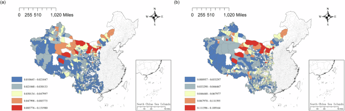 Fig. 5: Spatial classification of science, education, culture, and sports in western counties using the natural breaks method.
