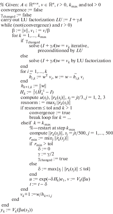An Accurate Restarting For Shift And Invert Krylov Subspaces Computing Matrix Exponential Actions Of Nonsymmetric Matrices Springerlink