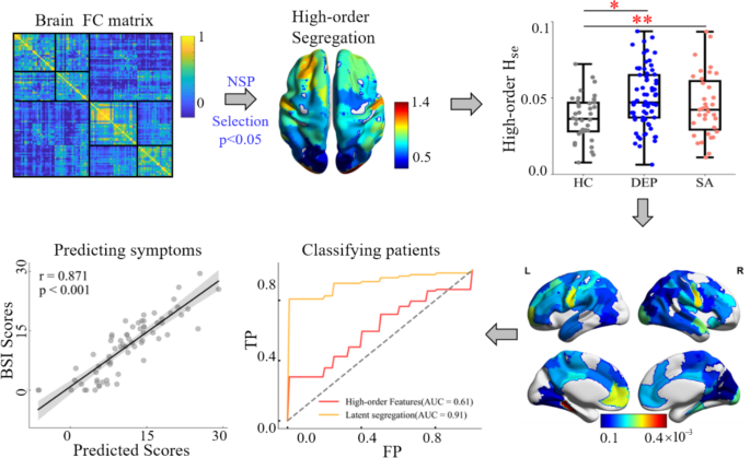 High-order segregation of brain functional networks in major depressive ...