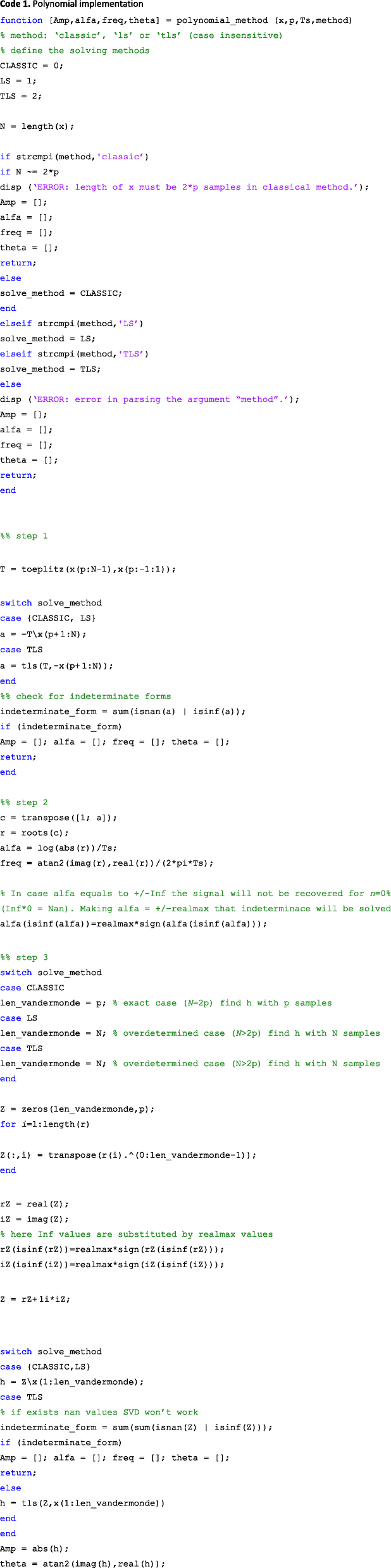 Coding Prony S Method In Matlab And Applying It To Biomedical Signal Filtering Bmc Bioinformatics Full Text