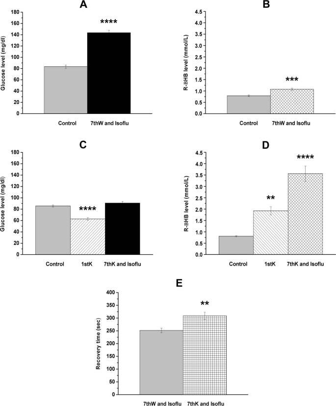 Ketone supplementation abolished isoflurane anesthesia-induced elevation in  blood glucose level and increased recovery time from anesthesia in Wistar  Albino Glaxo Rijswijk rats | BMC Anesthesiology | Full Text