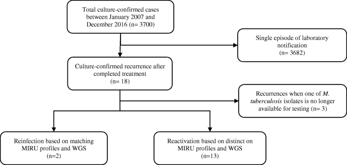 Recurrence Of Tuberculosis In A Low Incidence Setting A Retrospective Cross Sectional Study Augmented By Whole Genome Sequencing Bmc Infectious Diseases Full Text