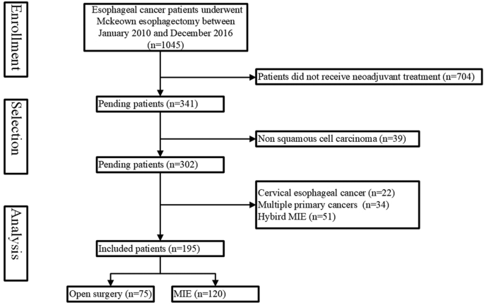 Minimal Invasive Versus Open Esophagectomy For Patients With Esophageal Squamous Cell Carcinoma After Neoadjuvant Treatments Bmc Cancer Full Text