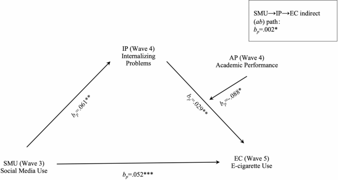 Longitudinal relationship between social media and e-cigarette use among  adolescents: the roles of internalizing problems and academic performance |  BMC Public Health | Springer Nature Link