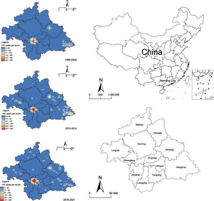 Efectividad de las estrategias de prevención del VIH mediante el mapeo del patrón de dispersión geográfica de la prevalencia del VIH en Nanning, China |  BMC Salud Pública