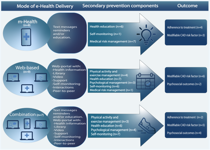 Modes Of E Health Delivery In Secondary Prevention Programmes For Patients With Coronary Artery Disease A Systematic Review Bmc Health Services Research Full Text
