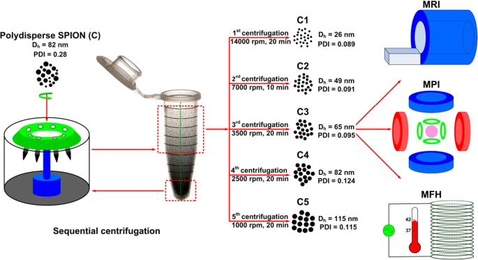 Size-isolation of superparamagnetic iron oxide nanoparticles improves MRI,  MPI and hyperthermia performance | Journal of Nanobiotechnology | Full Text